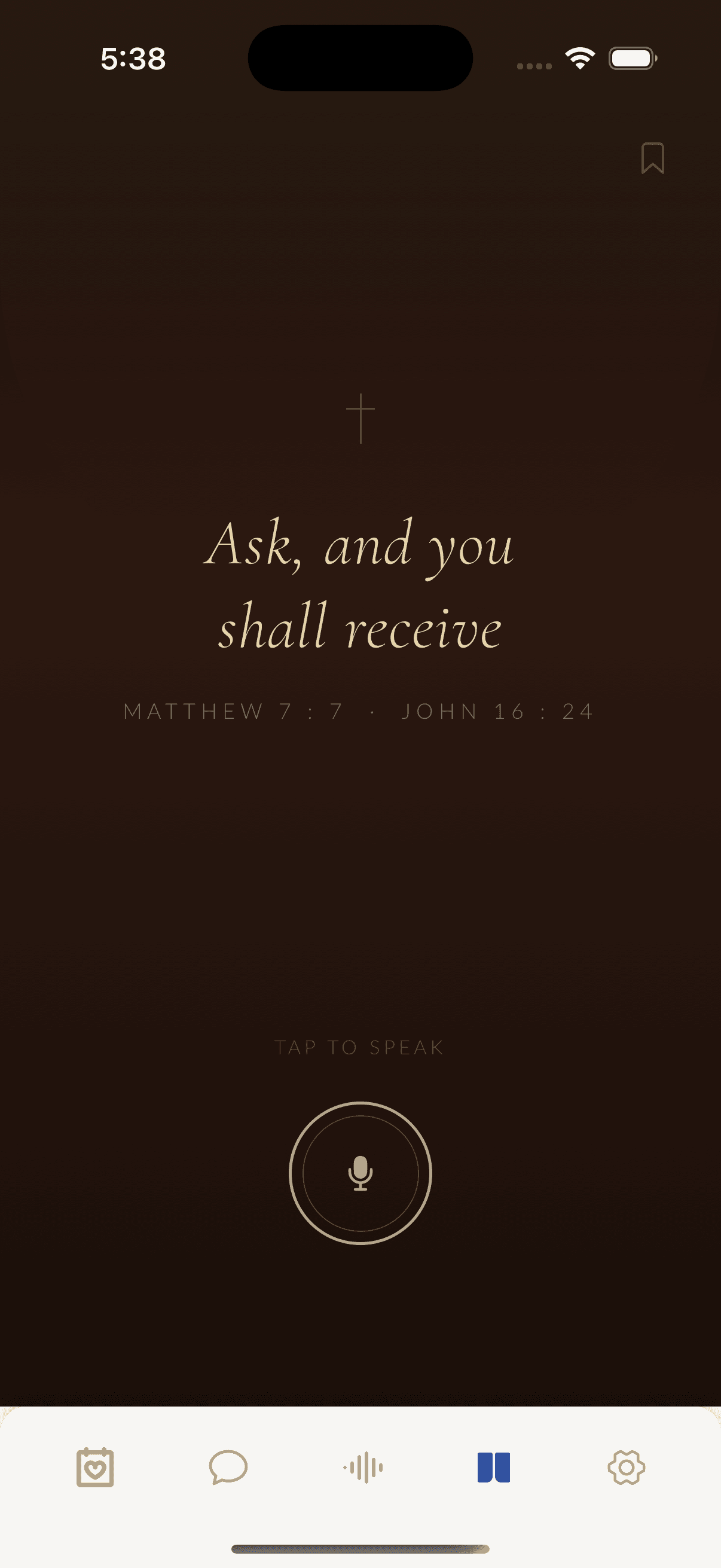 Ask the Bible — “Ask, and you shall receive,” tap to speak