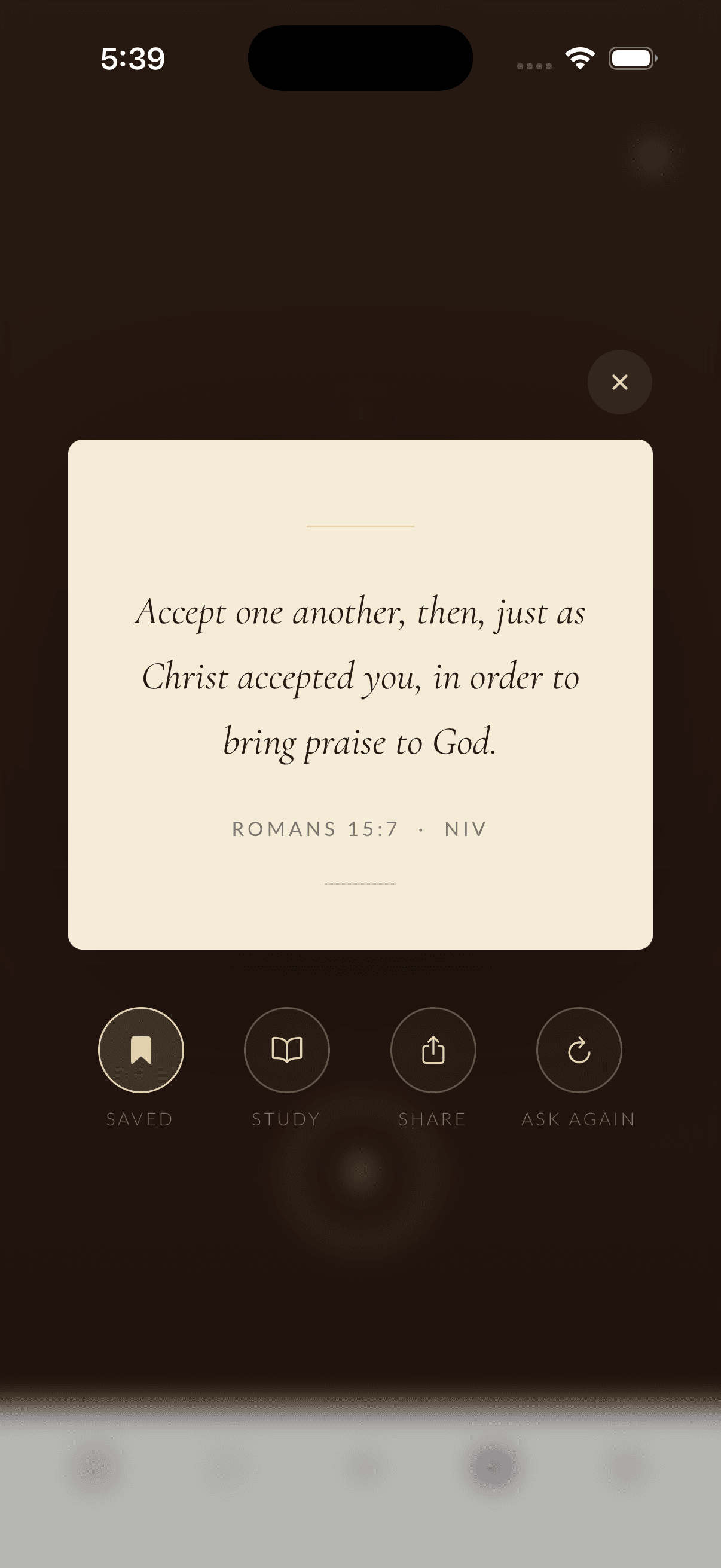 A passage received — a verse card you can save, study, or share